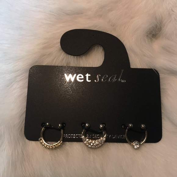 NEW Pave Septum Ring Non-pierced Jewelry Nose Ring 3 Pack - Picture 5 of 6